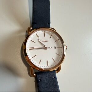 Fossil Rose Gold and Navy Watch